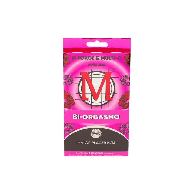 Condones M Force & Multi‑O Bi‑Orgasmo | Caja con 3 Condones