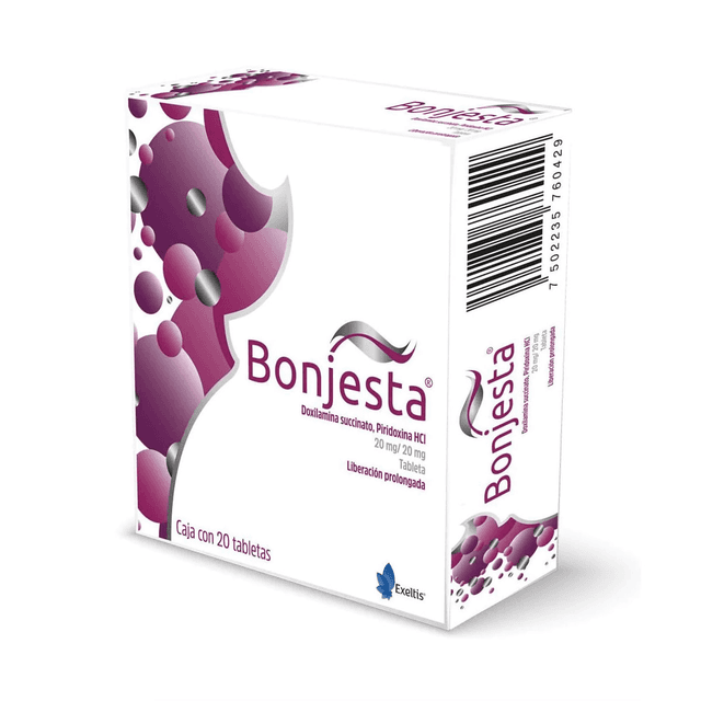 Bonjesta Doxilamina 10 mg / Piridoxina 10 mg Tabletas de Liberación Prolongada Caja con 20