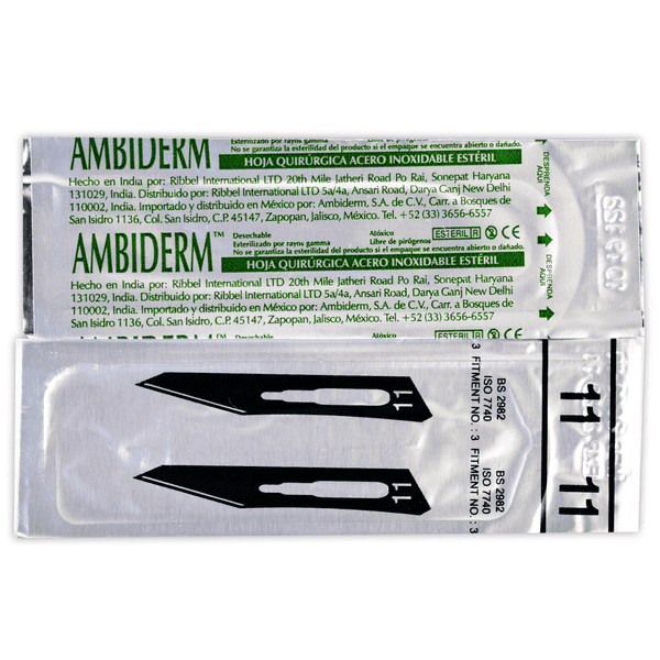 Hoja para bisturi acero inoxidable (ambiderm) no. 11 c/1 pieza