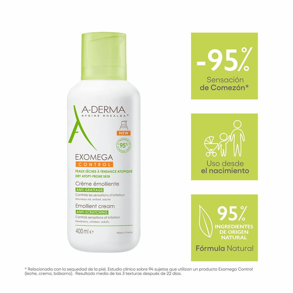 Aderma Exomega Control Crema Emoliente Anti Comezón 400mL