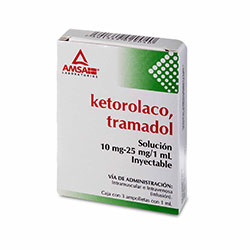 KETOROLACO/TRAMADOL (Amsa) Sol. Iny. c/3 AMPTAS. 10-25 MG/1 ML.