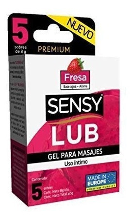 SENSY LUB GEL FRESA Cja. c/5 SOBS. 8 G.