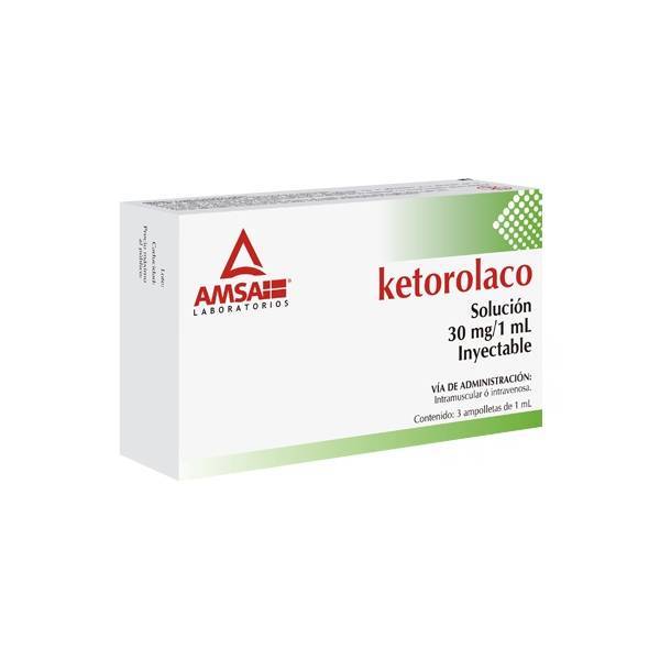 KETOROLACO Sol. Iny. c/3 AMPTAS. 30 MG/1 ML.