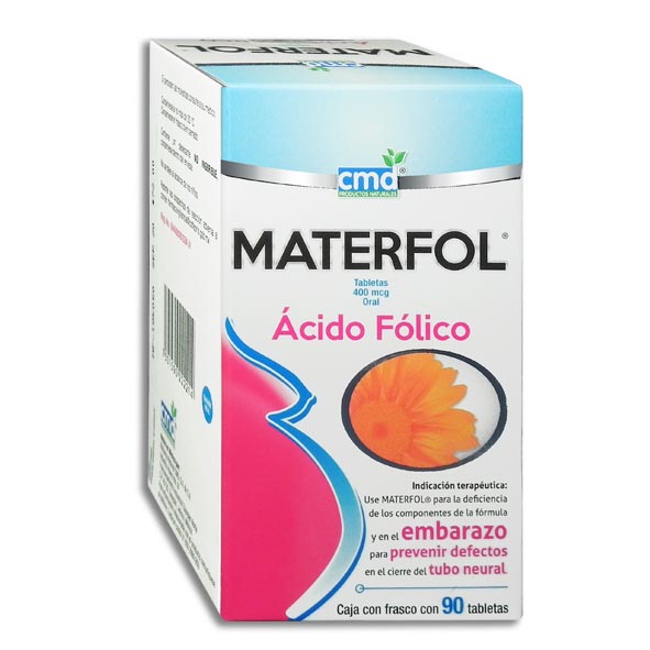 MATERFOL c/90 TABS. 400 MCG.