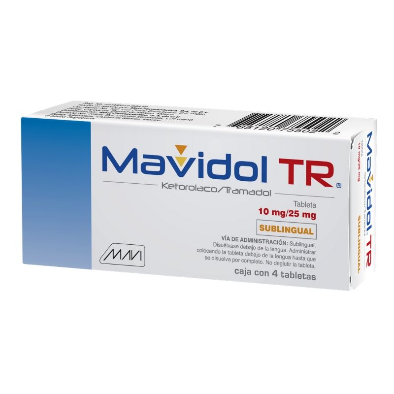 Mavidol-TR 10/25 mg c/4 tabletas sublinguales