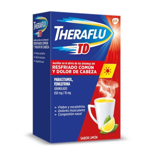 Theraflu TD sabor limon 650/10 mg c/6 sobre