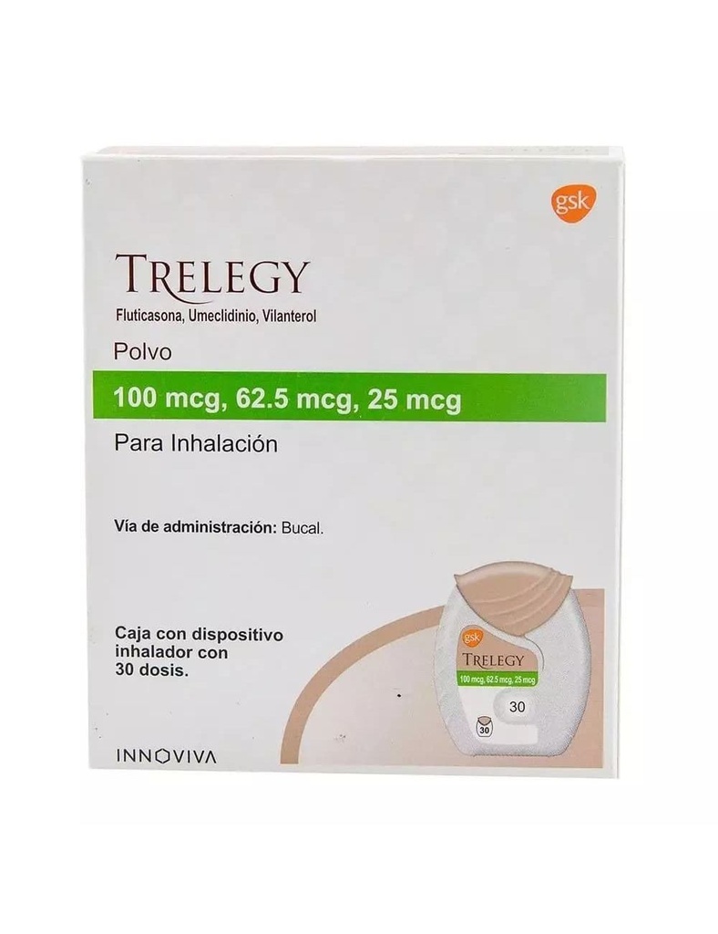 TRELEGY DISPOSITIVO INHALADOR POLVO 30 DOSIS