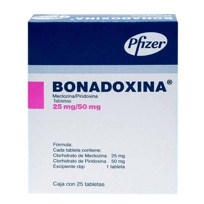 BONADOXINA TABLETAS 25 MG/ 50 MG C/25