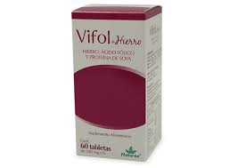 VIFOL HIERRO SUPLEMENTO ALIMENTICIO TABLETAS 180 MG C/60