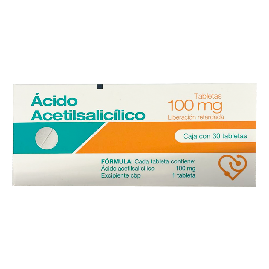 ACIDO ACETILSALICILICO 100 MG TABLETAS  C/30