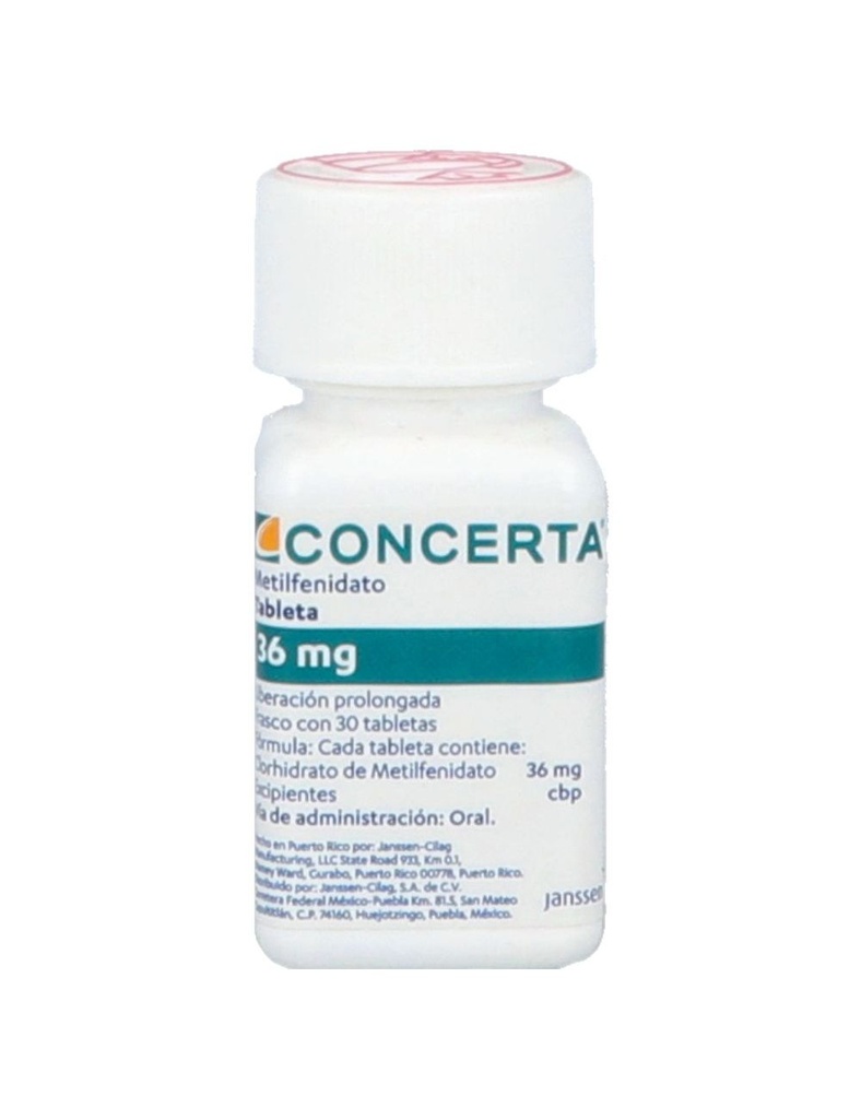 CONCERTA 36MG C/30 TABLETAS