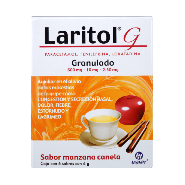 LARITOL G SOBRES SABOR  MANZANA CANELA 6g C/6