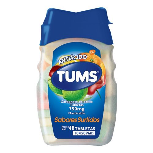 TUMS ANTIÁCIDO TABLETAS MASTICABLES EXTRA SURTIDO 48 UNIDADES