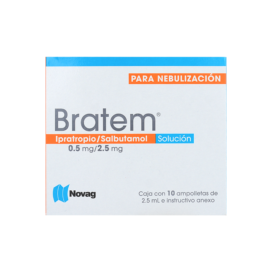 Bratem solución para nebulización 0.5mg/2.5mg/2ml c/10 ampolletas