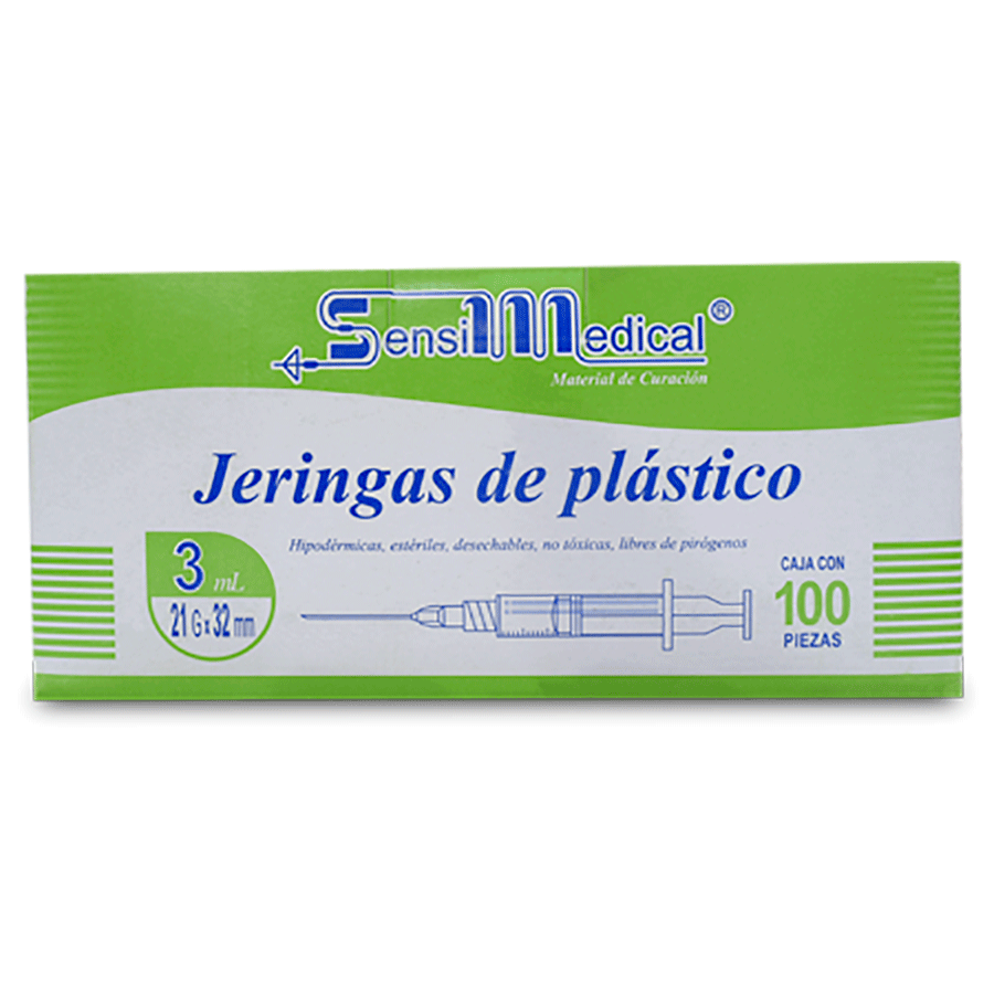 JERINGA 3 mL. c/AGUJA 21Gx32mm. c/1 Pza. (SensiMedical)