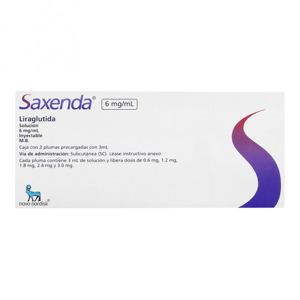 Saxenda 6 mg / 3 ml (Liraglutida) 3 ud Jeringas prellenadas