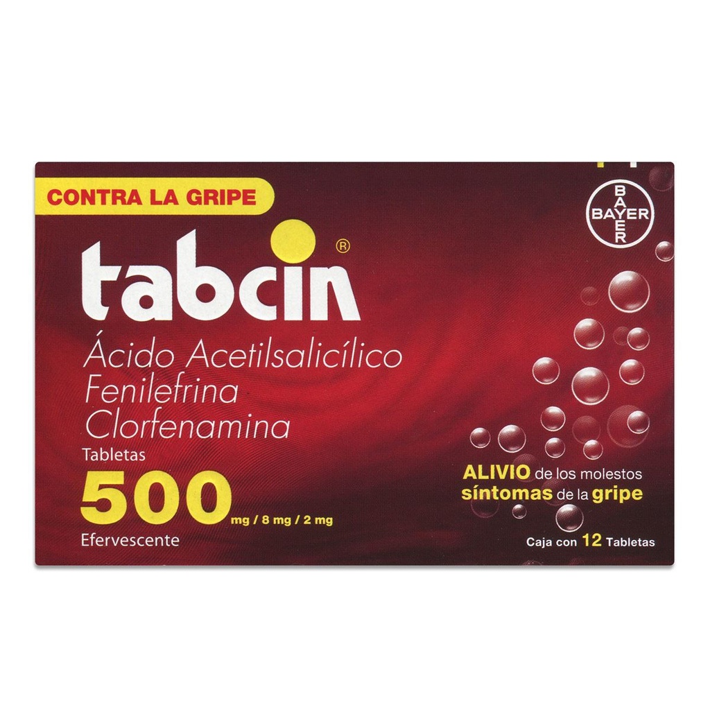 Tabcin 500mg/8mg/2mg c/12 tabletas efervecentes