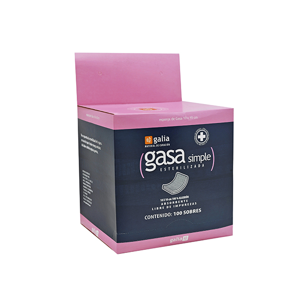 GASA SIMPLE ESTERILIZADA 10CMX10CM (GALIA) 100PZS