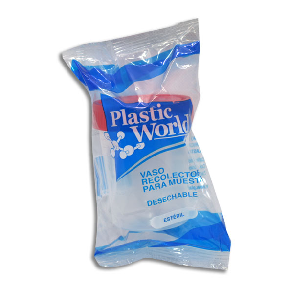 Vaso recolector muestras 100ml esteril (Plastic World)