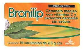 Bronilip caramelo macizo con vitamina C y extractos herbales sin azucar