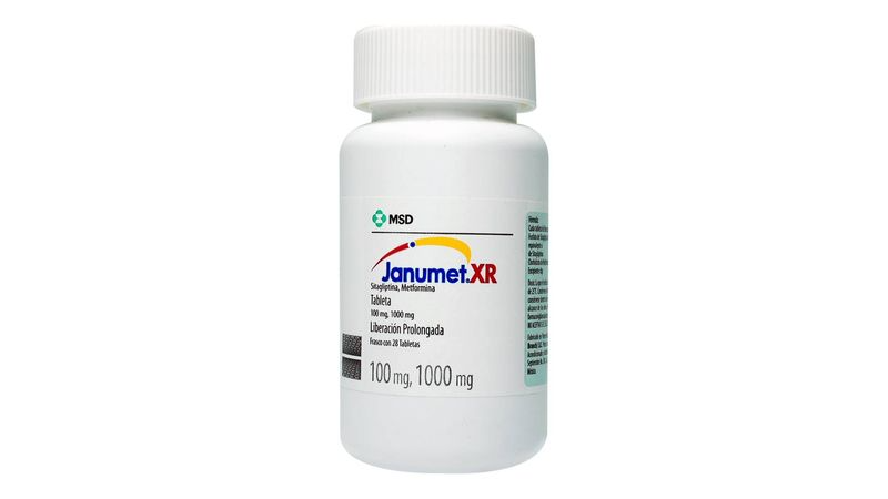 Janumet Xr 1000mg/100mg frasco c/28 tabletas