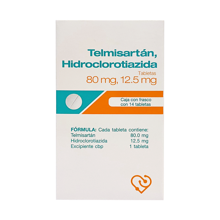 Telmisartán / Hidroclorotiazida 80mg/12.5 mg caja c/14 tabletas