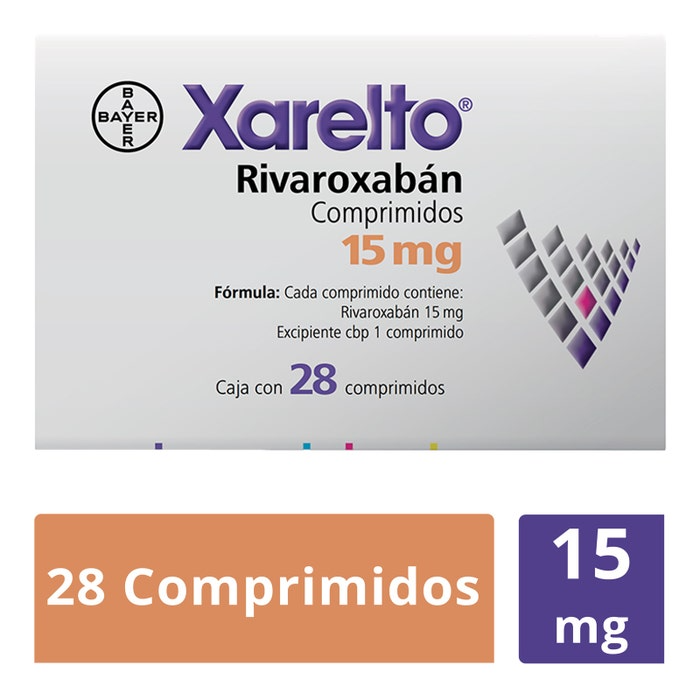 Xarelto 15 mg tabletas caja c/28