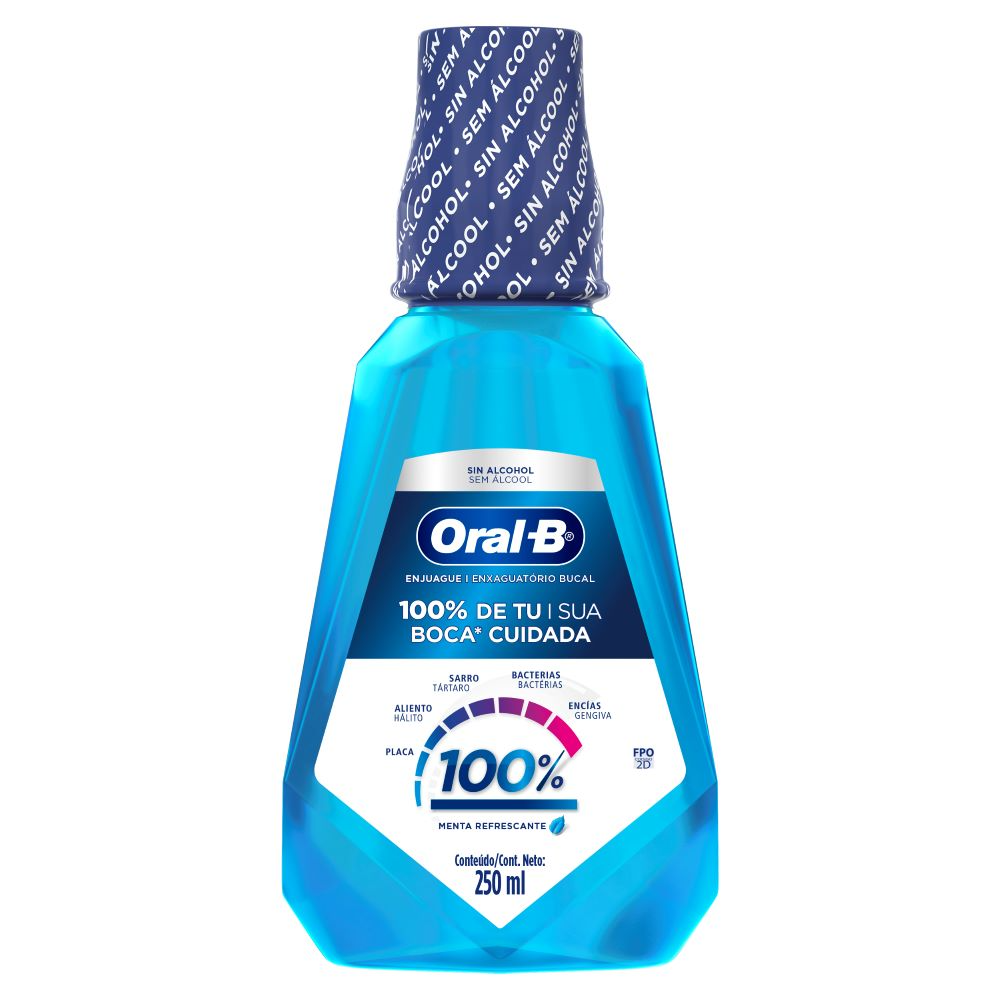Oral B enjuague bucal sin alcohol frasco 250mL