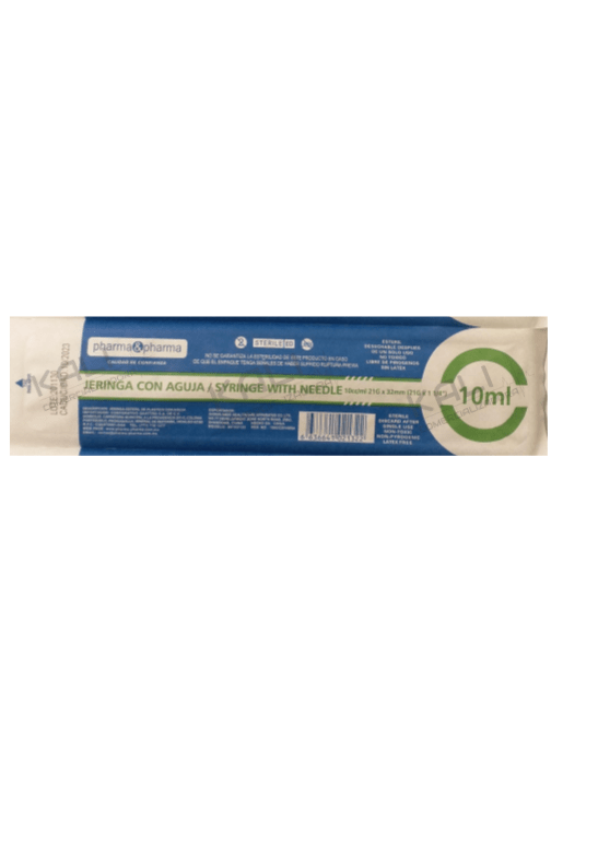Jeringa de aguja/SYRINGE WITH NEEDLE 10cc/ml 21G x 32mm (21G x 1/4")