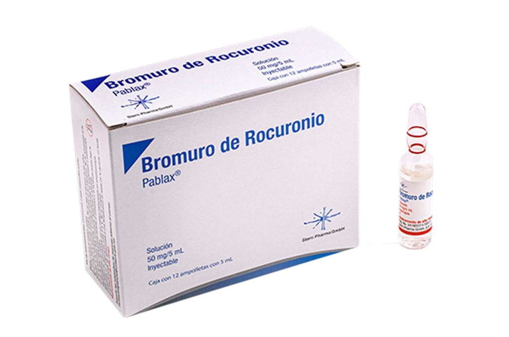 Bromuro de rocuronio solucion 50 mg /5 mL caja c/12