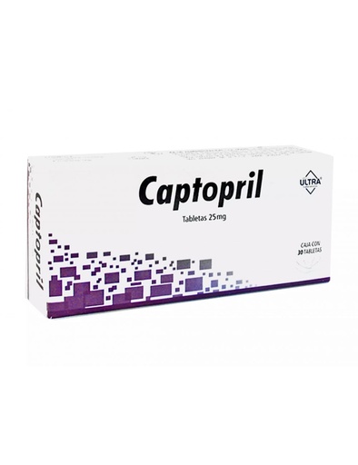 Captopril 25mg c/30 tabletas