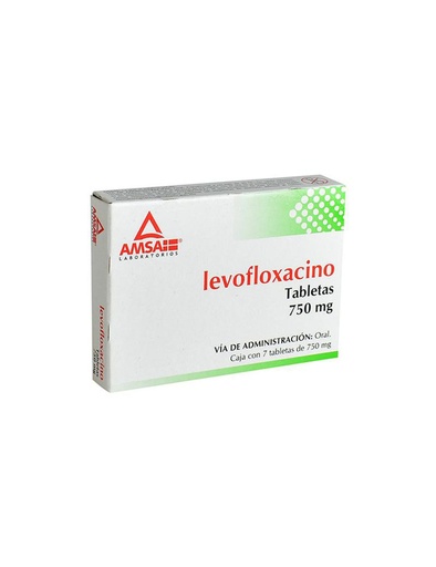 Levofloxacino 750mg c/7 tabletas (Amsa)