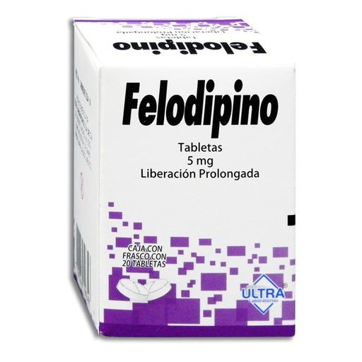 Felodipino 5mg c/20 tabletas