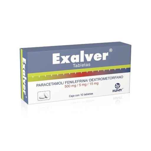 EXALVER TABLETAS 500MG/ 5 MG/ 15 MG C/10