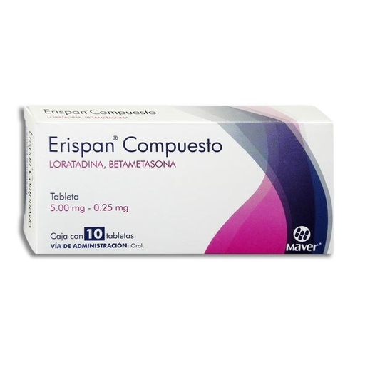 ERISPAN COMPUESTO TAB 5MG/ 0.25MG C/20