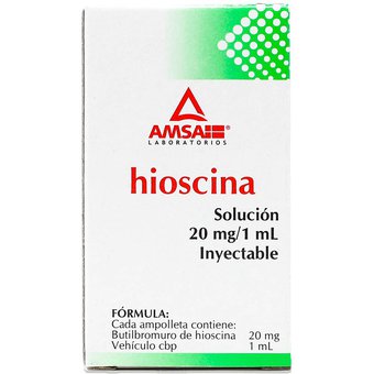 HIOSCINA SOLUCION INYECTABLE 20MG/1ML