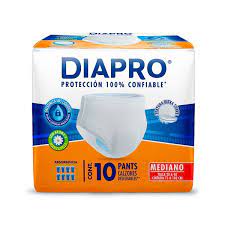 DIAPRO ROPA INTERIOR TIPO PAÑAL PARA HOMBRE MEDIANOS C/10