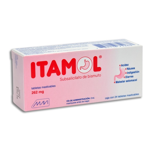 ITAMOL TABLETAS MASTICABLES 262MG C/24