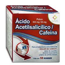 ACIDO ACETILSALICILICO/ CAFEINA POLVO 850MG/ 65MG C/10 SOBRES