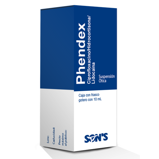 PHENDEX (CIPROFLO/HIDROC/LID) 10ML SUSP OTICA