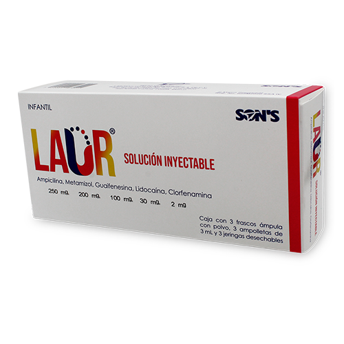 Laur solución inyectable 500/500/100/30/4mg