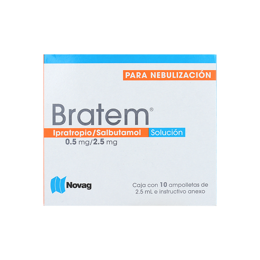 Bratem solución para nebulización 0.5mg/2.5mg/2ml c/10 ampolletas