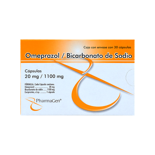 Omeprazol/Bicarbonato de sodio 20/1100mg c/30 capsulas