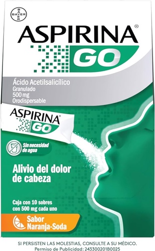 Aspirina GO sobres granulado orodispersable 500 mg