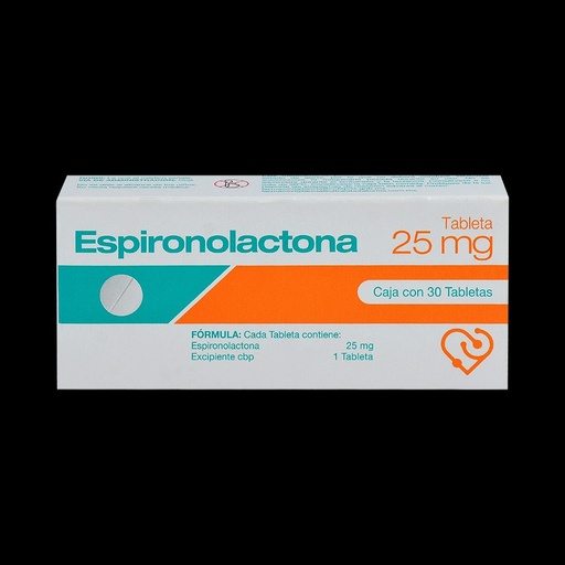 Espirinolactona 25 mg caja c/30 tab