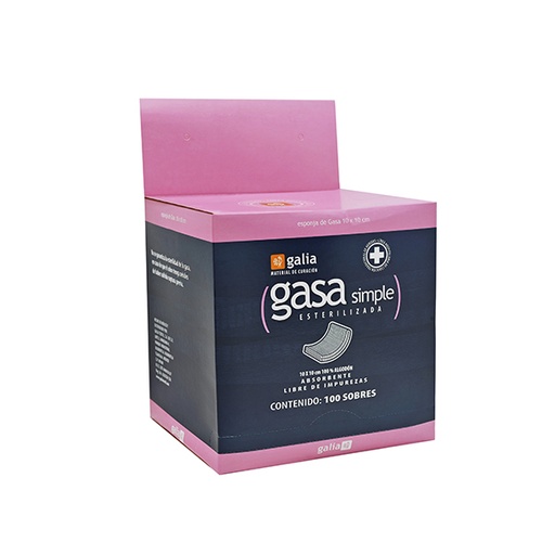 GASA SIMPLE ESTERILIZADA 10CMX10CM (GALIA) 100PZS