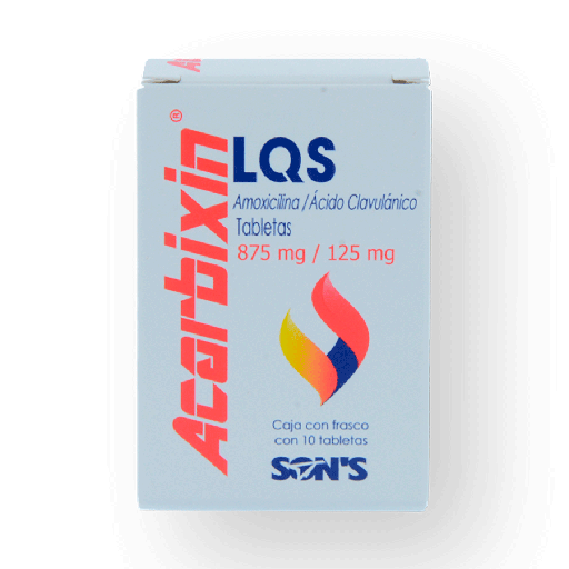 Acarbixin 875/125mg frasco c/10 tabletas