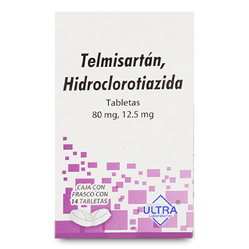 Telmisartán / Hidroclorotiazida 80mg/12.5 mg caja c/14 tabletas