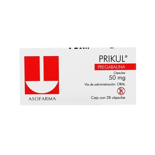 Prikul 50 mg capsulas caja c/28