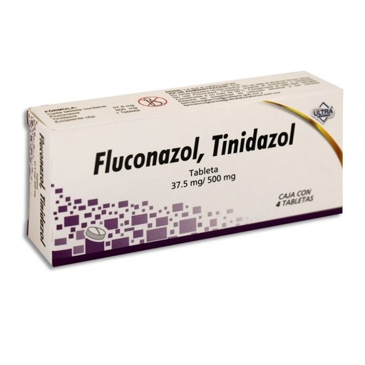 Fluconazol/ tinidazol tabletas 37.5mg/ 500mg  caja c/4